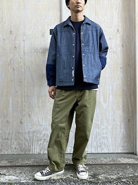 「BROOKLYN OVERALL（ブルックリンオーバーオール）のアイテム」を使った、ニコルさん（メンズ・178cm）の秋コーディネート
