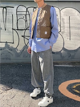 「BROOKLYN OVERALL（ブルックリンオーバーオール）のアイテム」を使った、ニコルさん（メンズ・178cm）の秋コーディネート