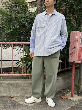 「BROOKLYN OVERALL（ブルックリンオーバーオール）のアイテム」を使った、ニコルさん（メンズ・178cm）の冬コーディネート