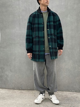 「コート」｜「アイテム（スタジャン）」を使った、ニコルさん（メンズ・178cm）の冬コーディネート