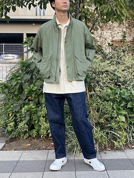 「BROOKLYN OVERALL（ブルックリンオーバーオール）のアイテム」を使った、ニコルさん（メンズ・178cm）の冬コーディネート