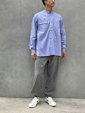 「BROOKLYN OVERALL（ブルックリンオーバーオール）のアイテム」を使った、ニコルさん（メンズ・178cm）の冬コーディネート