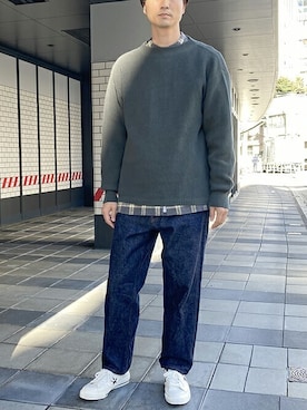 「BROOKLYN OVERALL（ブルックリンオーバーオール）のアイテム」を使った、ニコルさん（メンズ・178cm）の冬コーディネート