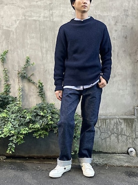 「BROOKLYN OVERALL（ブルックリンオーバーオール）のアイテム」を使った、ニコルさん（メンズ・178cm）の冬コーディネート