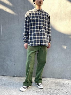 「BROOKLYN OVERALL（ブルックリンオーバーオール）のアイテム」を使った、ニコルさん（メンズ・178cm）の冬コーディネート