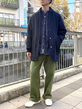 「ワーク」｜「アイテム（スタジャン）」を使った、ニコルさん（メンズ・178cm）の冬コーディネート