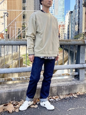 「BROOKLYN OVERALL（ブルックリンオーバーオール）のアイテム」を使った、ニコルさん（メンズ・178cm）の冬コーディネート