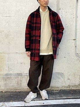 「コート」｜「アイテム（スタジャン）」を使った、ニコルさん（メンズ・178cm）の冬コーディネート