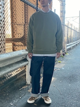 「BROOKLYN OVERALL（ブルックリンオーバーオール）のアイテム」を使った、ニコルさん（メンズ・178cm）の冬コーディネート