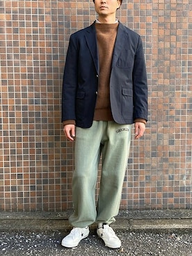 「BROOKLYN OVERALL（ブルックリンオーバーオール）のアイテム」を使った、ニコルさん（メンズ・178cm）の冬コーディネート