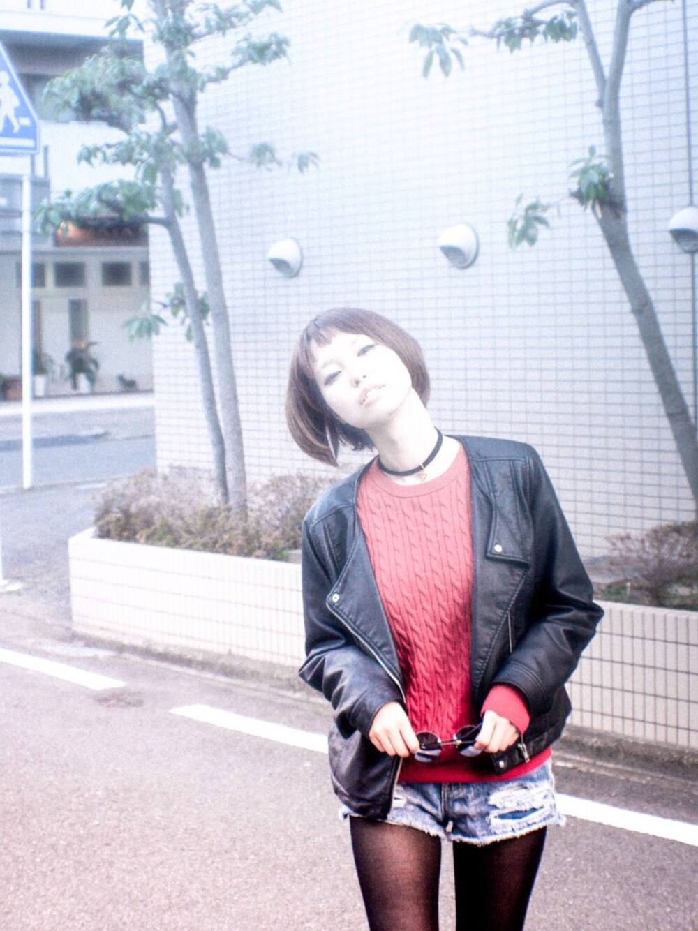 「デニムパンツ、denim、強め、スプリングSENSEOFPLACE、ボブ」｜「GUのアイテム（ネックレス、ブラック系）」を使った、yu_kiさん（レディース・154cm）の春コーディネートの1枚目の写真