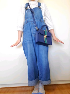 「A part by（アパートバイ）のアイテム（オールインワン・サロペット）」を使った、あんにょんさん（レディース・148cm）の春コーディネート