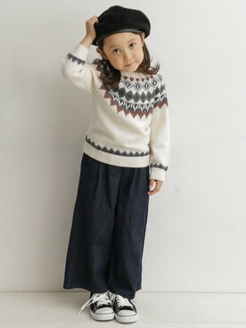 「URBAN RESEARCH DOORS WOMENS」｜「アイテム（ハンチング/ベレー帽）」を使った、DOORS KIDSさん（キッズ・109cm）の秋コーディネート