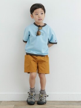 「Champion（チャンピオン）のアイテム」を使った、DOORS KIDSさん（キッズ・105cm）の夏コーディネート