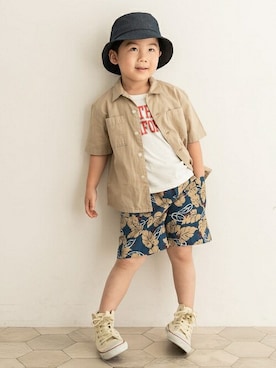 「Champion（チャンピオン）のアイテム」を使った、DOORS KIDSさん（キッズ・109cm）の春コーディネート