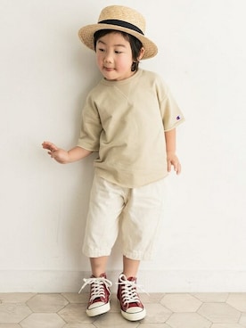 「Champion（チャンピオン）のアイテム」を使った、DOORS KIDSさん（キッズ・106cm）の春コーディネート