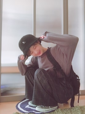 「KANGOL（カンゴール）の【KANGOL】Furgora Casual / 【カンゴール】ファーゴラ　カジュアル（ハット）」を使った、y u n .さん（レディース・158cm）の春コーディネート