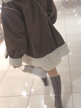 「Chico（チコ）のアイテム（ムートンコート）」を使った、k.kさん（レディース・154cm）の冬コーディネート