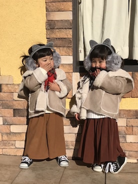 「CIAOPANIC TYPY（チャオパニックティピー）のアイテム（その他）」を使った、onachuさん（キッズ・90cm）の冬コーディネート