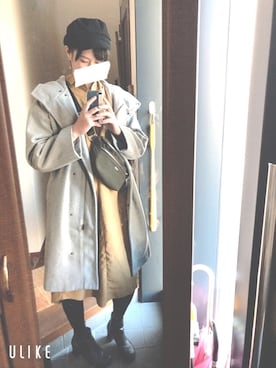 「Naughty dog（ノーティードッグ）のアイテム（帽子）」を使った、aumatsuさん（レディース・173cm）の冬コーディネート