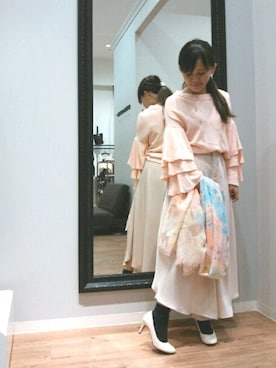 「アイテム（ヘアゴム）」を使った、NaNaさん（レディース・149cm）の冬コーディネート