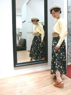 「アイテム（イヤリング）」を使った、NaNaさん（レディース・149cm）の春コーディネート