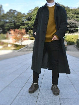 「TAKEO KIKUCHI（タケオキクチ）のアイテム（その他アウター）」を使った、YUKIYAさん（メンズ・169cm）の冬コーディネート