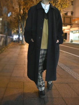 「TAKEO KIKUCHI（タケオキクチ）のアイテム（その他アウター）」を使った、YUKIYAさん（メンズ・169cm）の冬コーディネート