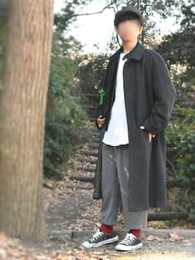 「TAKEO KIKUCHI（タケオキクチ）のアイテム（その他アウター）」を使った、YUKIYAさん（メンズ・169cm）の冬コーディネート