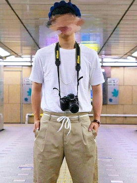 「URBAN RESEARCH（アーバンリサーチ）のアイテム（ハンチング/ベレー帽）」を使った、YUKIYAさん（メンズ・169cm）の夏コーディネート