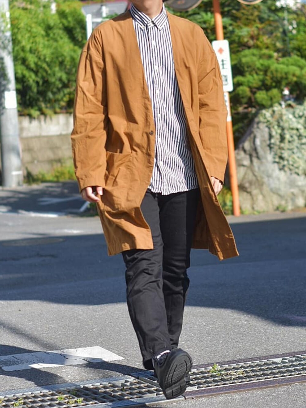 「秋のコーデ、スキニー」｜「KLEMANの＜KLEMAN＞ PADRE/シューズ（モカシン/デッキシューズ、ブラック系）」を使った、YUKIYAさん（メンズ・169cm）の秋コーディネートの1枚目の写真