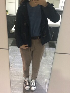 「タックイン」｜「アイテム（ダッフルコート）」を使った、rinrinさん（レディース・162cm）の冬コーディネート