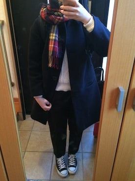 「CONVERSE（コンバース）のconverse（コンバース） ALL STAR OX（オールスターOX）（スニーカー）」を使った、rinrinさん（レディース・162cm）の冬コーディネート