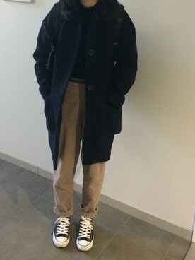 「CONVERSE（コンバース）のconverse（コンバース） ALL STAR OX（オールスターOX）（スニーカー）」を使った、rinrinさん（レディース・162cm）の冬コーディネート