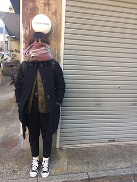「CONVERSE（コンバース）のconverse（コンバース） ALL STAR OX（オールスターOX）（スニーカー）」を使った、rinrinさん（レディース・162cm）の冬コーディネート