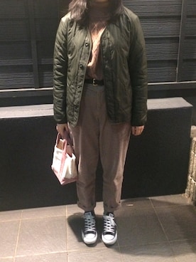「CONVERSE（コンバース）のconverse（コンバース） ALL STAR OX（オールスターOX）（スニーカー）」を使った、rinrinさん（レディース・162cm）の冬コーディネート
