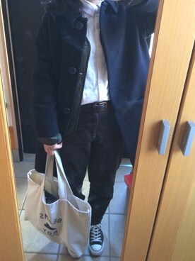 「CONVERSE（コンバース）のconverse（コンバース） ALL STAR OX（オールスターOX）（スニーカー）」を使った、rinrinさん（レディース・162cm）の冬コーディネート