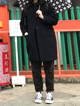 「CONVERSE（コンバース）のconverse（コンバース） ALL STAR OX（オールスターOX）（スニーカー）」を使った、rinrinさん（レディース・162cm）の冬コーディネート