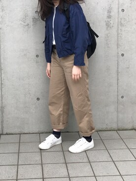 「chambre de charme（シャンブルドゥシャーム）のアイテム（ブルゾン）」を使った、rinrinさん（レディース・162cm）の春コーディネート