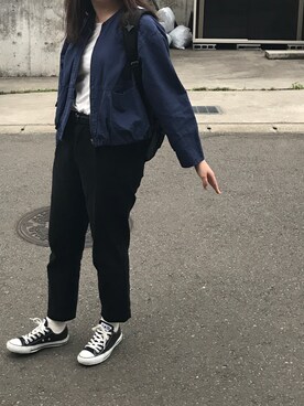 「chambre de charme（シャンブルドゥシャーム）のアイテム（ブルゾン）」を使った、rinrinさん（レディース・162cm）の春コーディネート
