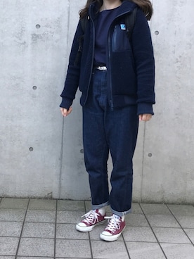 「黒リュック」｜「アイテム（ブルゾン）」を使った、rinrinさん（レディース・162cm）の冬コーディネート