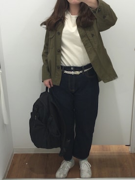 「セントジェームス」｜「アイテム（カバーオール）」を使った、rinrinさん（レディース・162cm）の春コーディネート