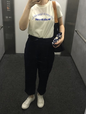 「8seconds（エイトセカンズ）のアイテム（パンツ）」を使った、rinrinさん（レディース・163cm）の春コーディネート