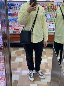 「イエローシャツ」｜「アイテム（パンツ）」を使った、rinrinさん（レディース・162cm）の春コーディネート