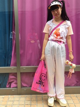 「Nile PERCH（ナイルパーチ）のアイテム（トップス）」を使った、Suzuneさん（レディース・157cm）の夏コーディネート