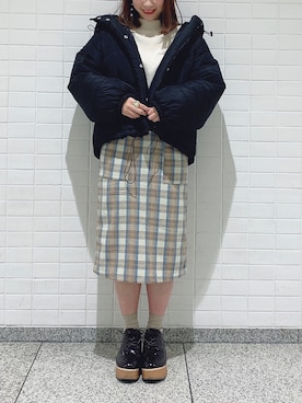 「ナカワタジャケット」｜risa☻さん（レディース・155cm）の冬コーディネート