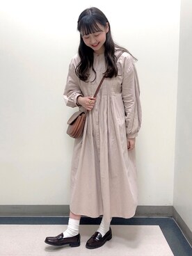 「クリスプ」｜「アイテム（シャツワンピース）」を使った、kanaさん（レディース・156cm）の春コーディネート
