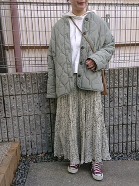 「A part by（アパートバイ）のアイテム（その他アウター）」を使った、RRUmamaさん（レディース・157cm）の冬コーディネート