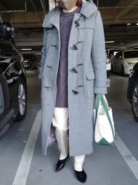 ダッフルコートを使った レザーパンツ のレディース人気ファッションコーディネート Wear