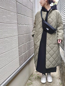 「Mila Owen（ミラオーウェン）のアイテム（ノーカラーコート）」を使った、RRUmamaさん（レディース・157cm）の冬コーディネート